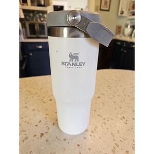 Stanley 30 oz Stainless Steel Ice Flow Flip Straw Tumbler White Gray